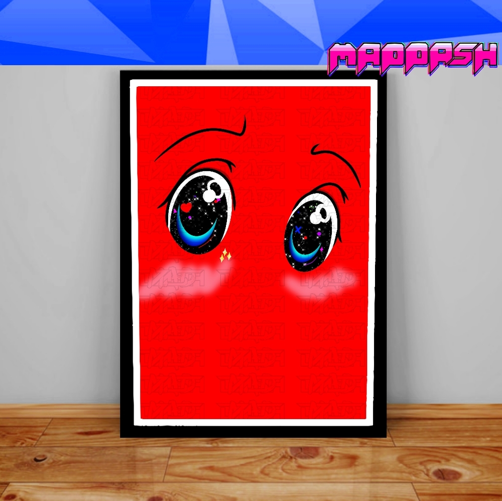 Kawaii Anime Eyes Cute Hypebeast Poster Decor